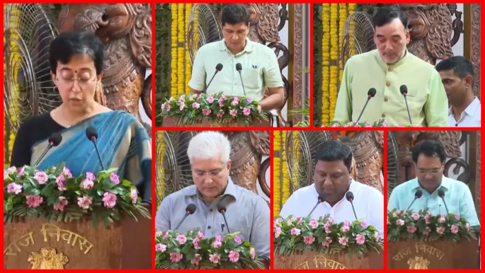 आतिशी के साथ आप के पांच मंत्रियों ने ली शपथ।