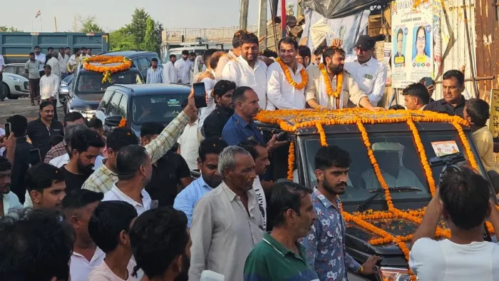 तेज प्रताप यादव ने धारूहेड़ा में किया बहनोई के लिए प्रचार। जागरण