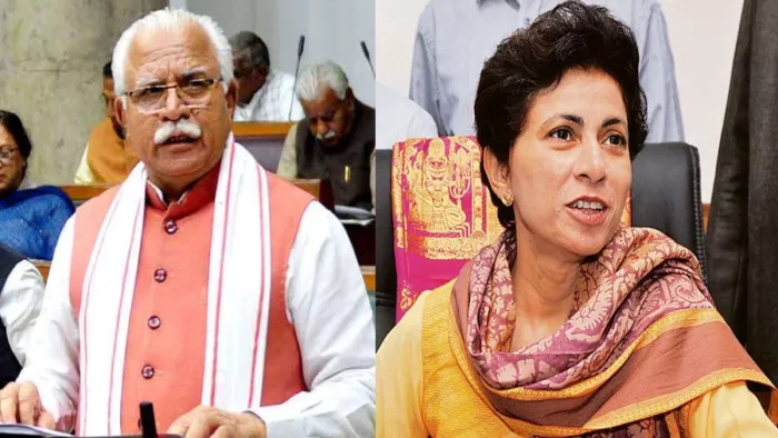 रणदीप सुरजेवाला, मनोहर लाला और कुमारी सैलजा की फाइल फोटो
