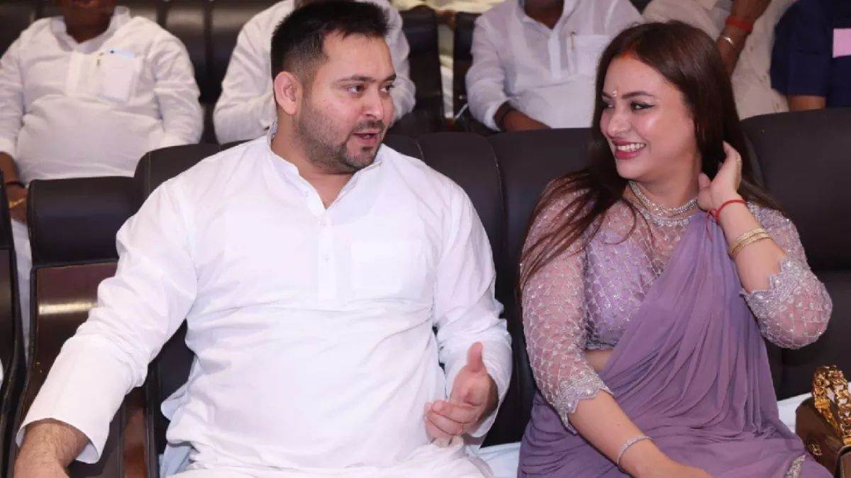 tejashwi yadav left for dubai trip with wife rajshree and daughter katyayani
