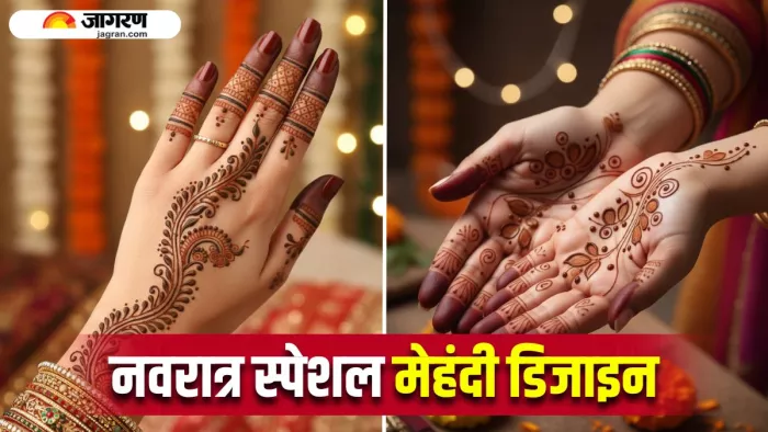 नवरात्र पर इन 5 Simple Mehndi Designs से बढ़ाएं अपने हाथों की शोभा (Image Source: AI-Generated)