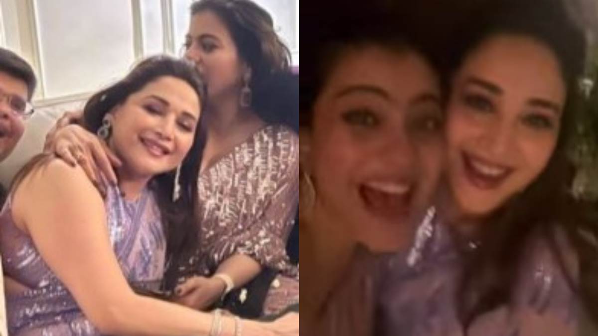 diwali 2022 kajol dance with madhuri dixit in manish malhotra party video goes viral fans go crazy to see 90s superstar actresses together
