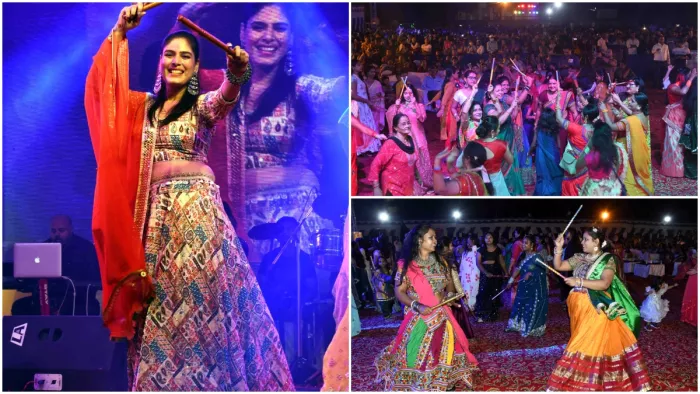 गरबे में टूटी भाषाओं की बेड़ियां, भोजपुरी से लेकर पंजाबी गीतों पर थिरके लोग
