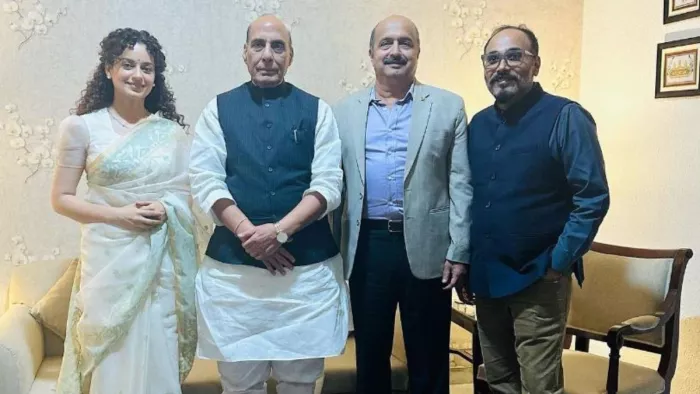 कंगना रनोट ने राजनाथ सिंह के लिए रखी तेजस की स्क्रीनिंग (फोटो क्रेडिट- इंस्टाग्राम)