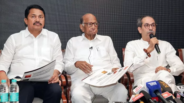 महा विकास अघाड़ी में कांग्रेस, राकांपा (शप) और शिवसेना (यूबीटी) प्रमुख दल हैं। (File Image)
