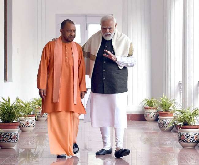 CM Yogi Adityanath has shared his picture with PM Narendra Modi on Twitter