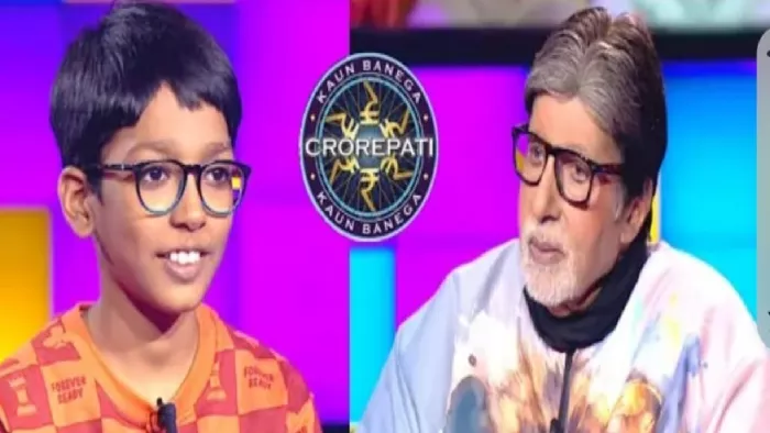 केबीसी जूनियर में अमिताभ बच्चन के सवालों का जवाब देता दरभंगा का अक्षय आनंद।