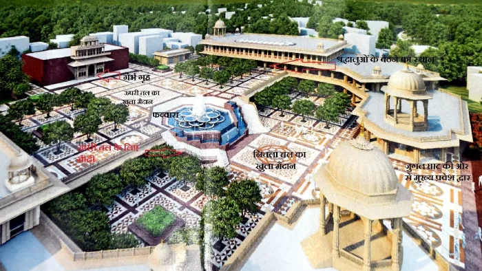 मथुरा: राज्य सरकार द्वारा ठाकुर बांकेबिहारी मंदिर के लिए प्रस्तावित माडल। फोटो- जिला प्रशासन