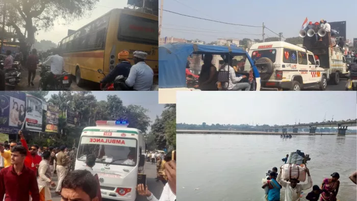 पलामू में कलश यात्रा के दौरान घंटों जाम में फंसी रही कई एंबुलेंस; मुश्किल में रही मरीजों की जान