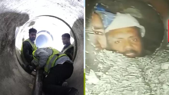 सिलक्यारा सुरंग में फंसे श्रमिकों से पाइप के जरिए इस तरह से संवाद किया जा रहा है। जागरण