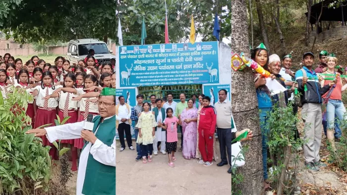 वनराखी आंदोलन के प्रणेता कौशल किशोर जायसवाल पर्यावरण को लेकर कर रहे लोगों को जागरूक।