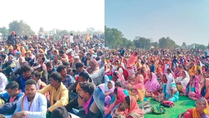 हिंदू जागरण मंच द्वारा बानो में आयोजित सरना-सनातन महासम्मेलन में उमड़ी भीड़।