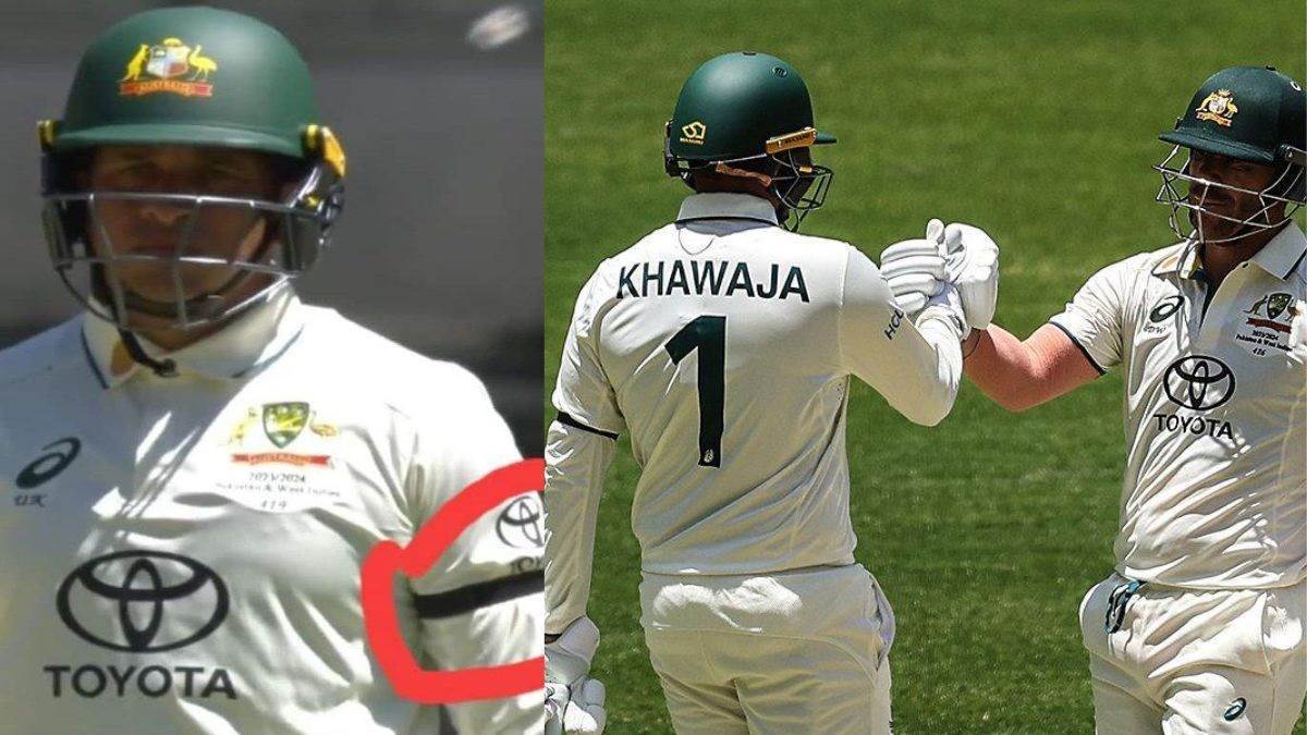 AUS vs PAK Usman Khawaja को जूतों के बाद काली पट्टी बांधकर खेलना पड़ा