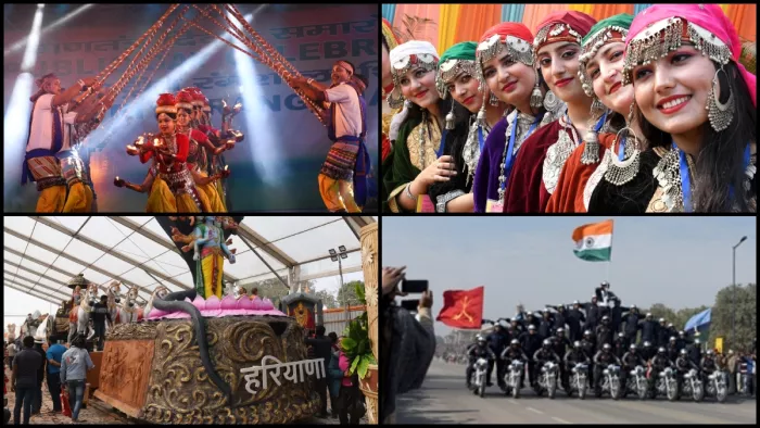 कर्तव्य पथ पर परेड में शामिल होने वाली झांकियों की पहली झलक आई सामने (फोटो- ध्रुव कुमार)