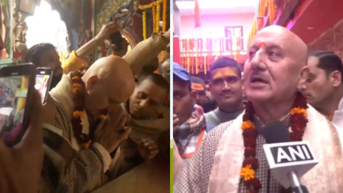 actor anupam kher offers prayers at hanuman garhi mandir in ayodhya