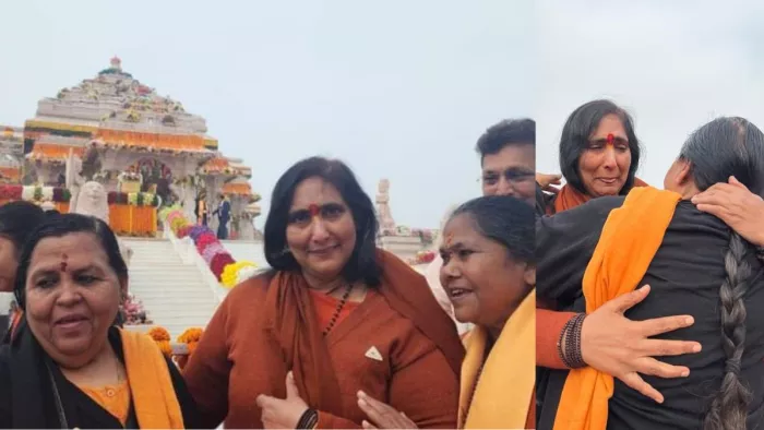 राममंदिर में बही रामनाम की त्रिवेणी, भावुक हुईं साध्वी ऋतंभरा-उमा भारती और निरंजन ज्योति; खूब वायरल हो रही फोटो