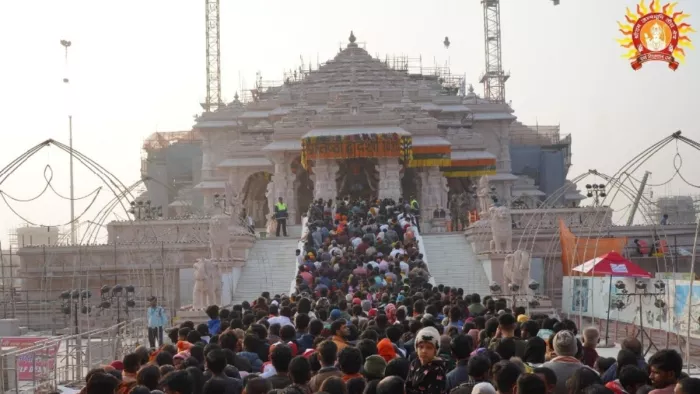 रामलला की प्राण प्रतिष्ठा के साथ आस्था के शिखर पर राममंदिर। सौ. से श्रीराम जन्मभूमि तीर्थक्षेत्र ट्रस्ट