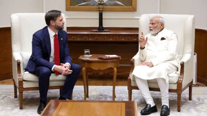 चार दिवसीय भारत के दौरे पर हैं अमेरिकी राष्ट्रपति जेडी वेंस। (फोटो- पीटीआई)