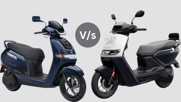 TVS iQube और Ather Rizta Z में क्या फर्क है। आइए जानते हैं।