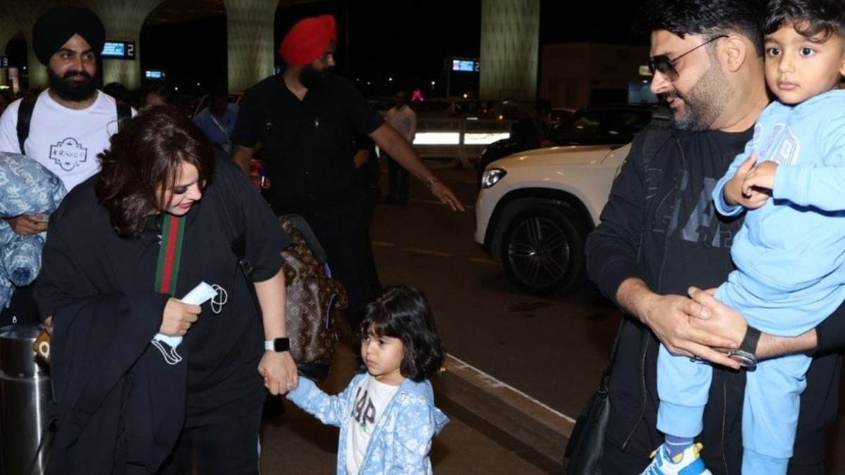 kapil sharma and ginni chatrath daughter gets angry at mumbai airport video viral