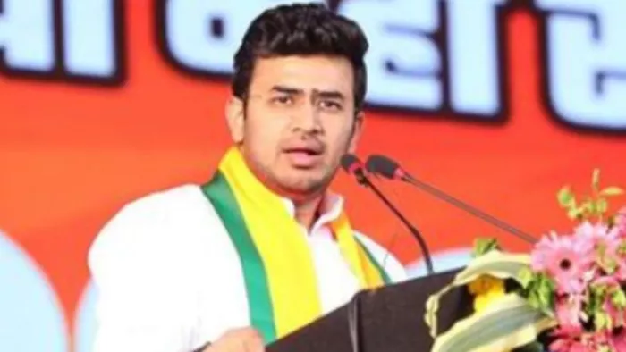 जमशेदपुर में तेजस्वी सूर्या ने रैली को संबोधित किया। (फाइल फोटो)
