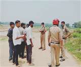 ईंट भट्टे की जमीन पर खुदान से बने गड्ढ़े में भरा था पानी।