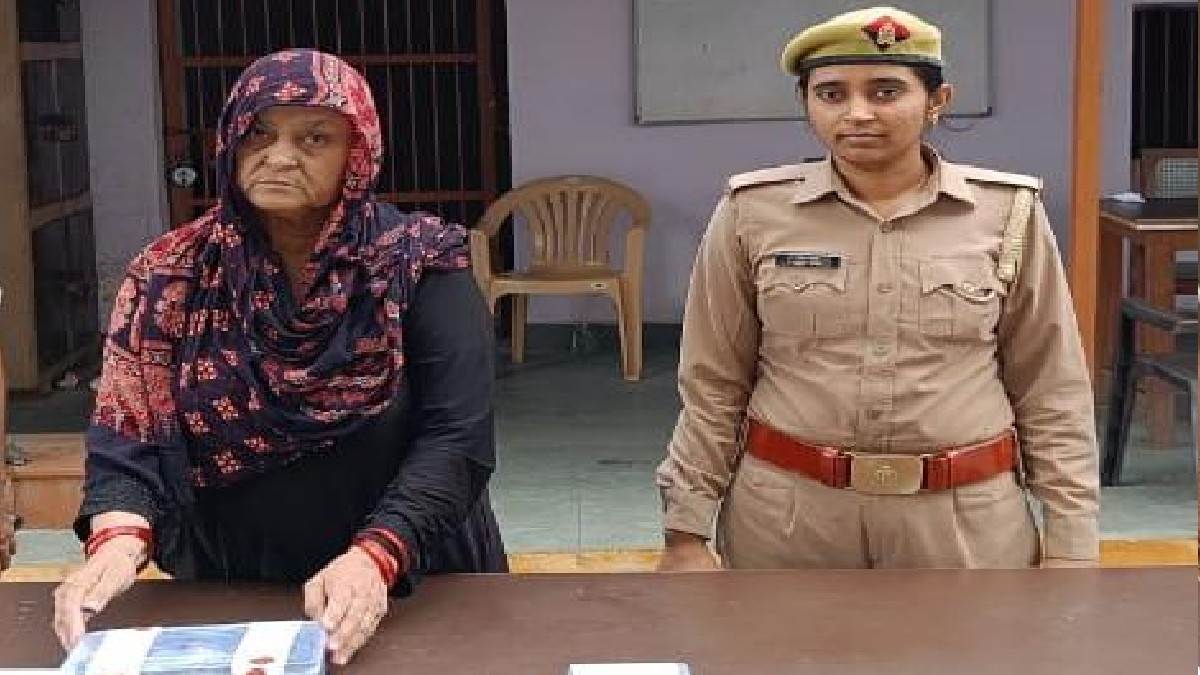 woman arrested with one kg of charas in shahjahanpur