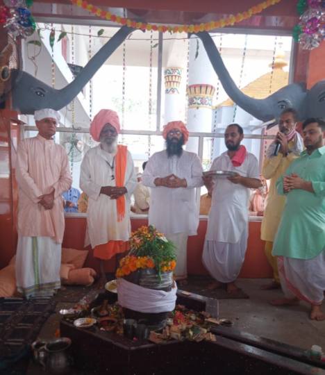 the installation of the idol of shiva family was completed