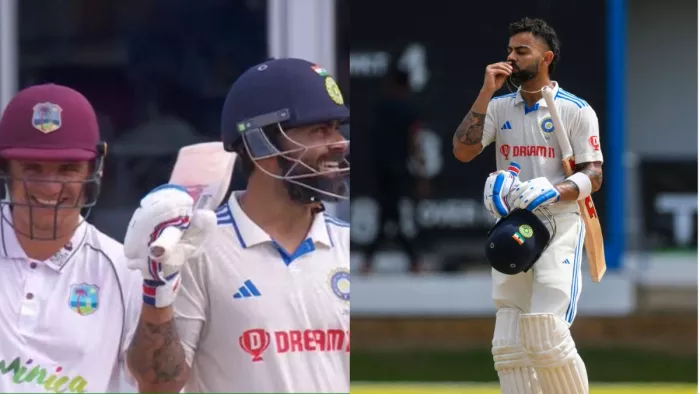 Joshua Da Silva chat with Virat Kohli in stumps mike went viral. Image- Twitter