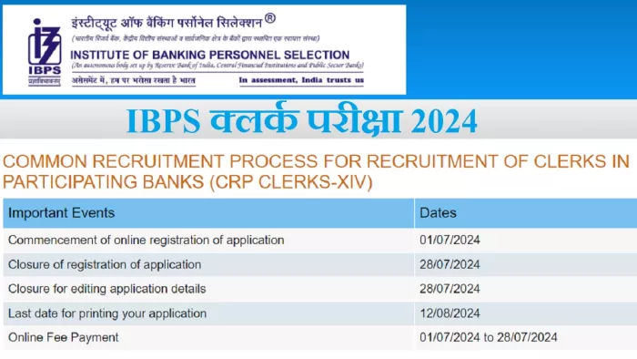 IBPS Clerk Exam 2204 Application: क्लर्क परीक्षा में सम्मिलित होने के लिए उम्मीदवारों का स्नातक होना आवश्यक है।