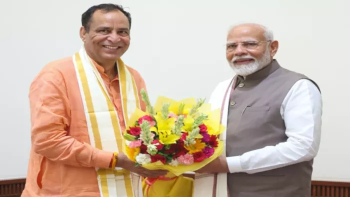 प्रधानमंत्री मोदी से हरियाणा BJP प्रदेशाध्यक्ष मोहन लाल बड़ौली ने की मुलाकात।