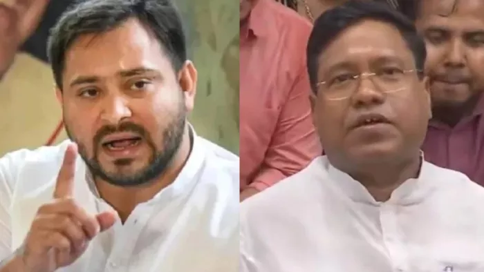 बिहार के नेता प्रतिपक्ष तेजस्वी यादव और मंत्री संतोष सुमन (फाइल फोटो)
