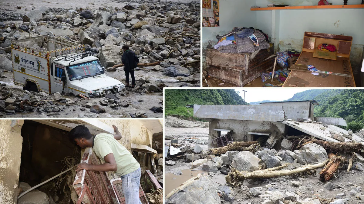 देहरादून आपदा : गावों में मलबे में दबे घर, खेत व रास्ते बयां कर रहे तबाही का पीड़ादायक मंजर, तस्‍वीरें