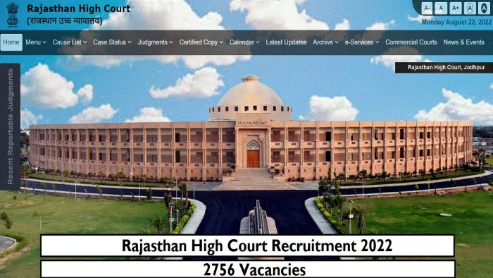 राजस्थान हाई कोर्ट भर्ती 2022 के लिए आवेदन आधिकारिक वेबसाइट वेबसाइट, hcraj.nic.in पर।