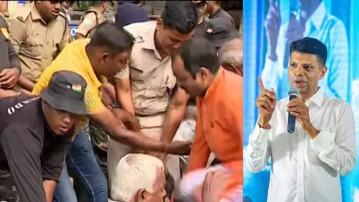 प्रदर्शनकारियों को गिरफ्तार करती पुलिस व पांडियन की फाइल फाेटो।
