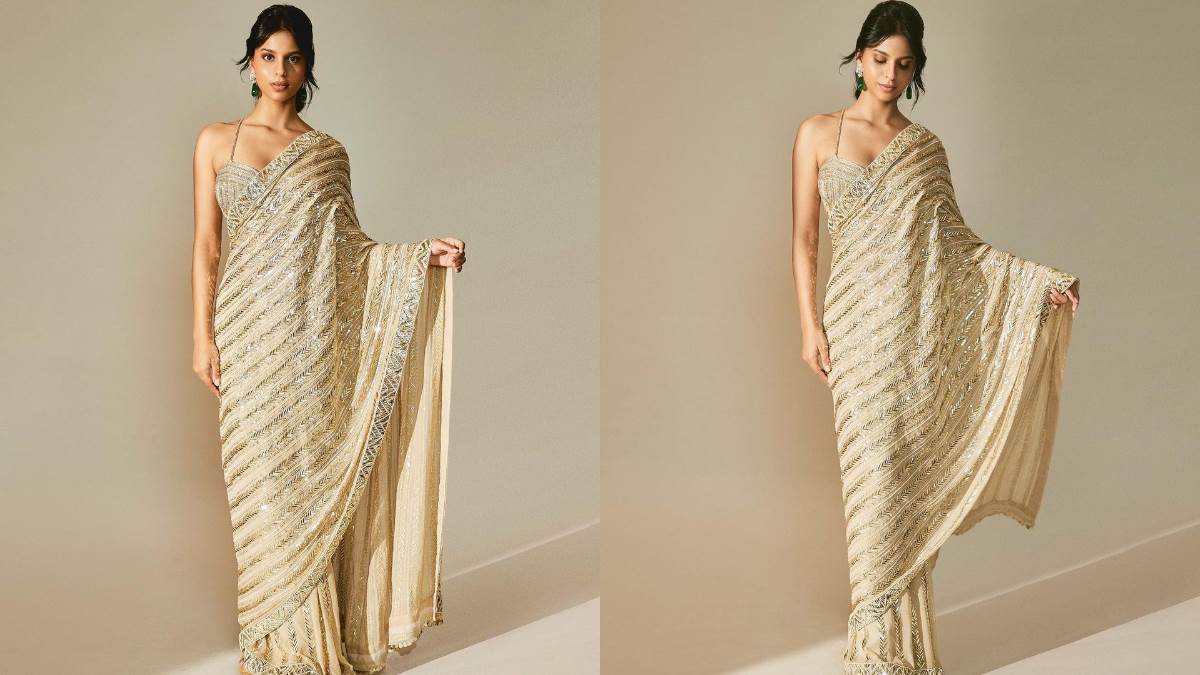 SRK on Suhana Khan Saree: सुहाना खान को साड़ी में देख दंग हुए शाह रुख खान,  पूछा- किससे पहनाई, मिला खास जवाब - SRK on Suhana Khan Saree look Shah Rukh  Khan