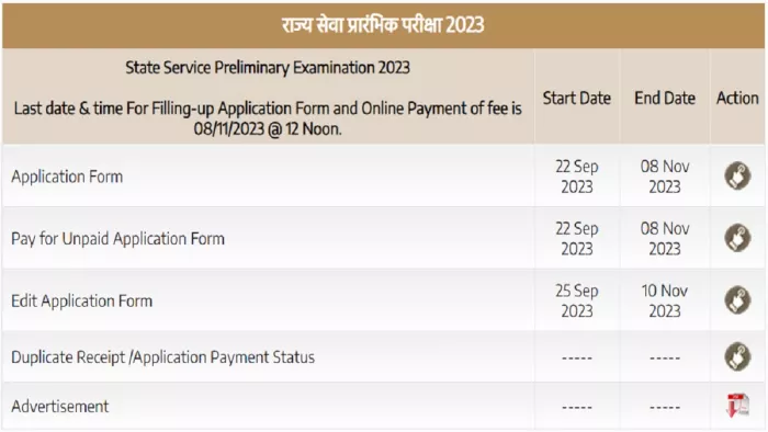 MPPSC PCS Prelims 2023 आवेदन पत्र भरने की अंतिम तिथि बढ़ी, 8 नवंबर तक कर सकते हैं अप्लाई।