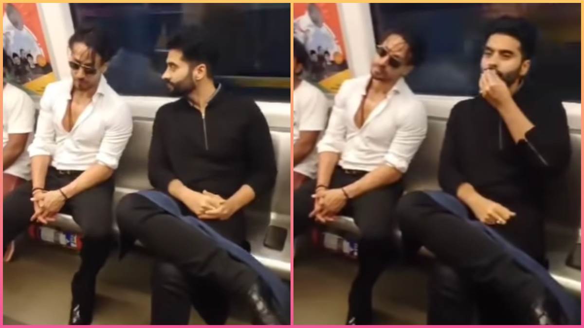 ganapath actor tiger shroff travels in metro with jackky bhagnani watch video