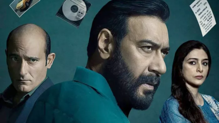 Poster Image of Ajay Devgan, Akshay Khanna and Tabu from Drishyam 2