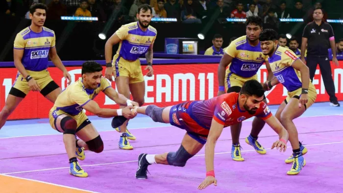यूपी योद्धाज ने तमिल थलाइवाज को बड़े अंतर से हराया। फोटो- स्टार स्पोर्ट्स