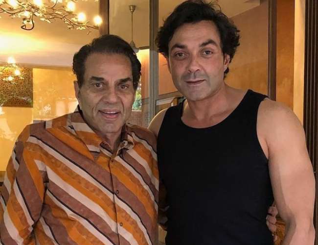 Dharmendra and son Bobby Deol. Photo- Instagram