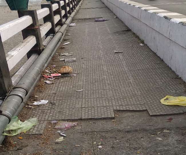 jammu tawi bridge tiles have been broken at places for months