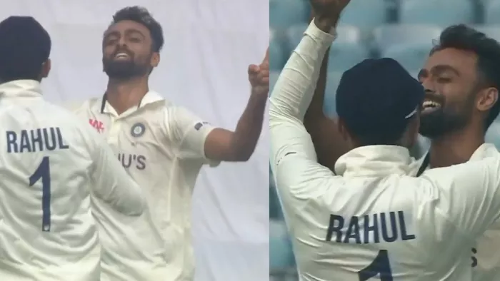 बांग्लादेश के खिलाफ दूसरे टेस्ट मैच में विकेट लेने के बाद जयदेव। फोटो- वायरल वीडियो से