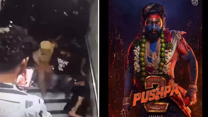 थिएटर से बाहर आते अल्लू अर्जुन का सीसीटीवी फुटेज आया सामने।