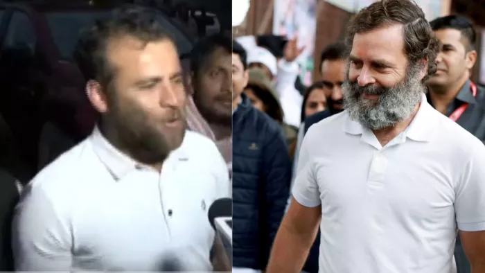 सफेद टी-शर्ट पहने और दाढ़ी में आप जिसे देख रहे हैं, वो राहुल गांधी नहीं बल्कि उनका हमशक्ल है