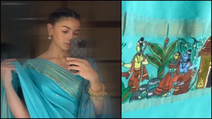 आलिया भट्ट की साड़ी में रामायण की कहानी को किया गया था चित्रित। फोटो क्रेडिट- इंस्टाग्राम