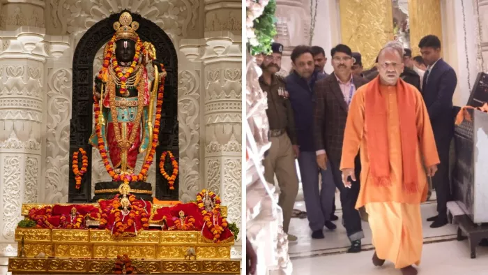 रामजनमभूमि परिसर में व्यवस्थाओं का निरीक्षण करते मुख्यमंत्री योगी आदित्यनाथ: ट्रस्ट
