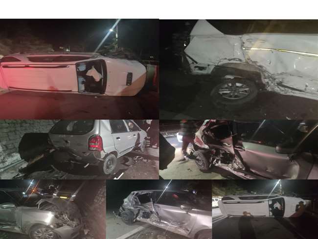 तेज रफ्तार फार्च्यूनर कार सवार ने मचाया कहर, संजौली में छह वाहनों को रौंदकर बना दिया कबाड़