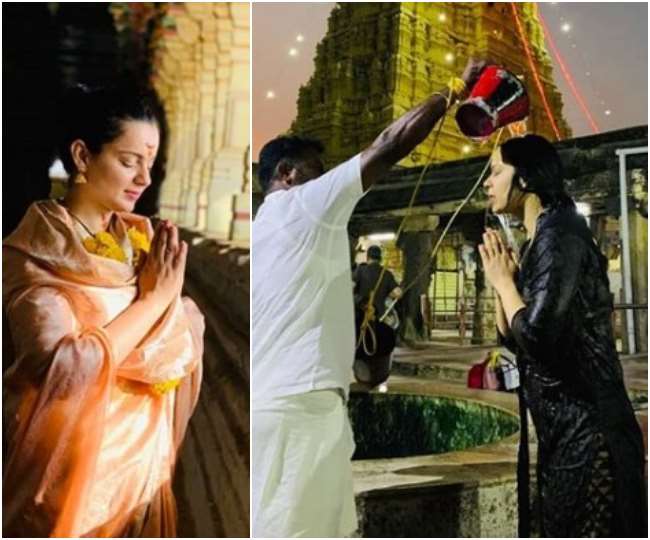Kangana Ranaut In Rameshwaram: à¤°à¤¾à¤®à¥à¤¶à¥à¤µà¤°à¤®à¥ à¤ªà¤¹à¥à¤à¤à¥à¤ à¤à¤à¤à¤¨à¤¾ à¤°à¤¨à¥à¤, à¤à¥à¤à¤ à¤à¥ à¤ªà¤¾à¤¨à¥ à¤¸à¥ à¤à¤¿à¤¯à¤¾ à¤¸à¥à¤¨à¤¾à¤¨, à¤¦à¥à¤à¥à¤ à¤¤à¤¸à¥à¤µà¥à¤°à¥à¤