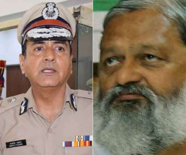 डीजीपी मनोज यादव व गृह मंत्री अनिल विज की फाइल फोटो।